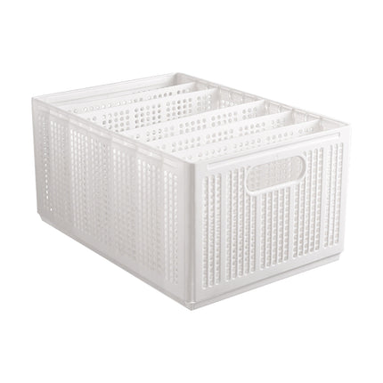 Collapsible Storage Basket with Layered Dividers Durable Plastic Foldable