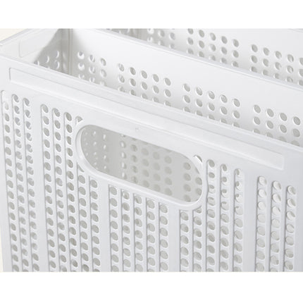 Collapsible Storage Basket with Layered Dividers Durable Plastic Foldable