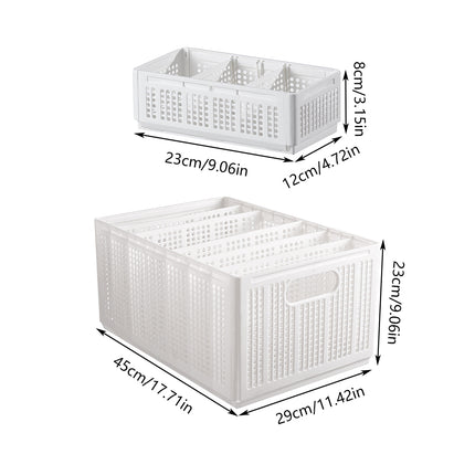 Collapsible Storage Basket with Layered Dividers Durable Plastic Foldable