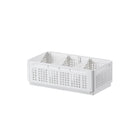 Collapsible Storage Basket with Layered Dividers Durable Plastic Foldable
