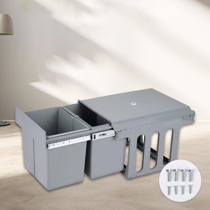 Kitchen Built In Pull Out Sorting Trash Can Space Saving Easy to Clean Durable
