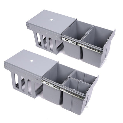Kitchen Built In Pull Out Sorting Trash Can Space Saving Easy to Clean Durable