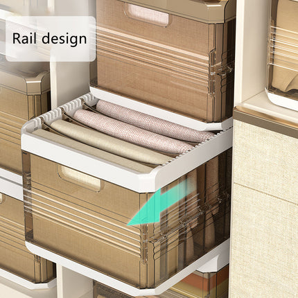 Clothes Pants Layered Storage Box Fabric Closet Organizer Foldable Durable