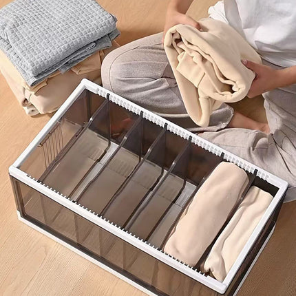 Clothes Pants Layered Storage Box Fabric Closet Organizer Foldable Durable