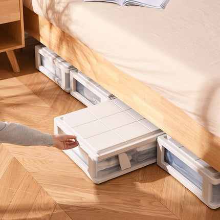 Under Bed Storage Drawer with Wheels Large Capacity Dustproof Space Saving