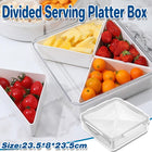 Transparent Compartment Fruit Tray with Lid Multifunctional Food Storage Box
