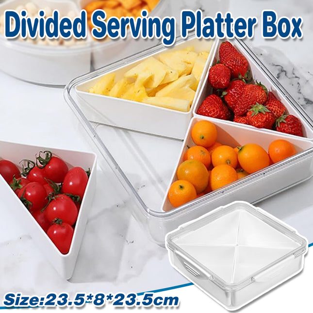 Transparent Compartment Fruit Tray with Lid Multifunctional Food Storage Box