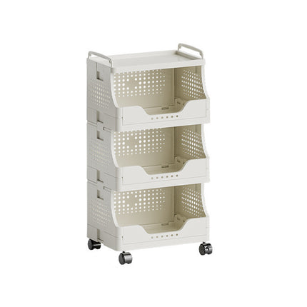 Movable Rolling Cart Storage Shelf With Wheels For Home Kitchen Bathroom Durable