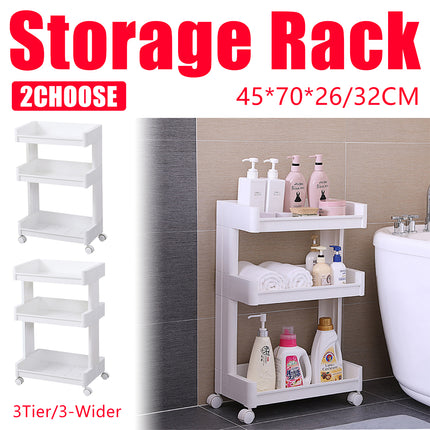 Bathroom Multi-Tier Mobile Storage Rack with Wheels Space-Saving For Bath Tools
