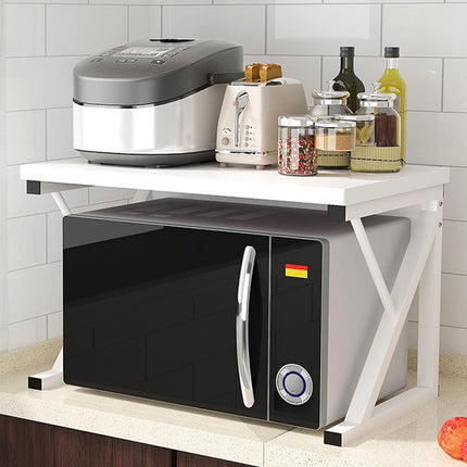 Countertop Microwave Oven Rack Kitchen Spice Organizer Storage Shelf Space Saving