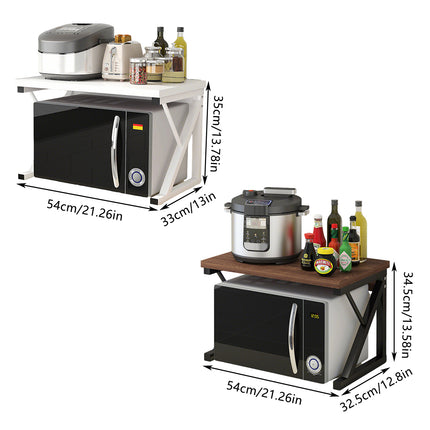 Countertop Microwave Oven Rack Kitchen Spice Organizer Storage Shelf Space Saving