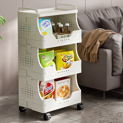 Movable Rolling Cart Storage Shelf With Wheels For Home Kitchen Bathroom Durable