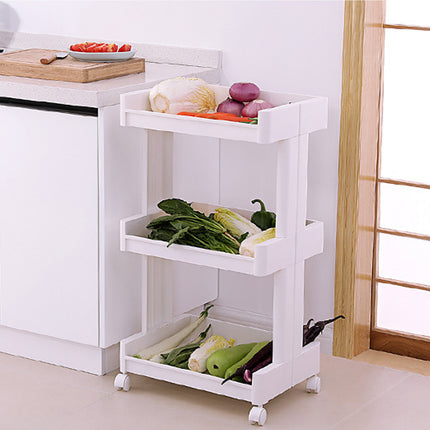Bathroom Multi-Tier Mobile Storage Rack with Wheels Space-Saving For Bath Tools