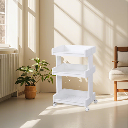 Bathroom Multi-Tier Mobile Storage Rack with Wheels Space-Saving For Bath Tools