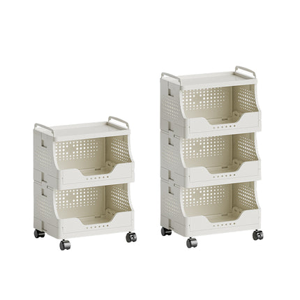 Movable Rolling Cart Storage Shelf With Wheels For Home Kitchen Bathroom Durable