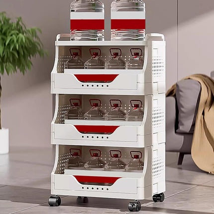 Movable Rolling Cart Storage Shelf With Wheels For Home Kitchen Bathroom Durable