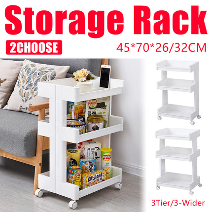 Bathroom Multi-Tier Mobile Storage Rack with Wheels Space-Saving For Bath Tools