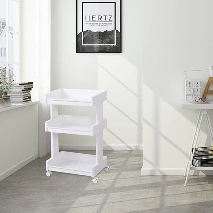 Bathroom Multi-Tier Mobile Storage Rack with Wheels Space-Saving For Bath Tools