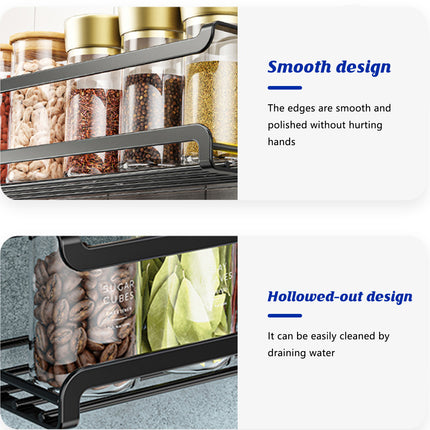 Seasoning Rack Set 4PCS Wall Mounted Spice Bottle Organizer Shelf for Kitchen