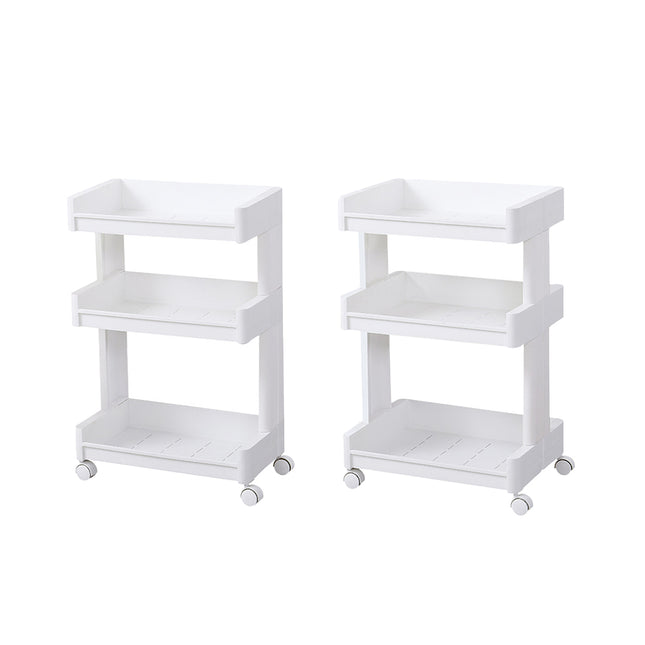 Bathroom Multi-Tier Mobile Storage Rack with Wheels Space-Saving For Bath Tools