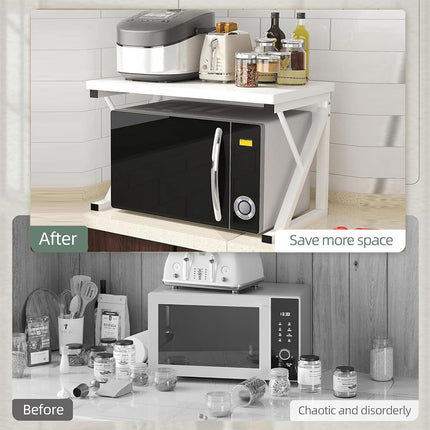 Countertop Microwave Oven Rack Kitchen Spice Organizer Storage Shelf Space Saving