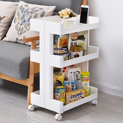 Bathroom Multi-Tier Mobile Storage Rack with Wheels Space-Saving For Bath Tools