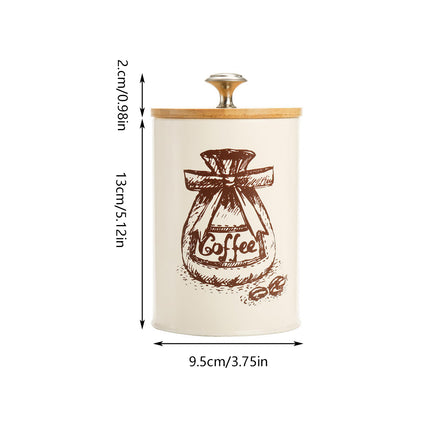 3PCS Bamboo Lid Sealed Storage Jar Coffee Sugar Tea Container for Home Use