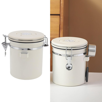 3 Sizes Stainless Steel Coffee Bean Powder Storage Jar Sealed Canister with Valve