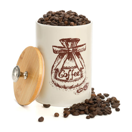 3PCS Bamboo Lid Sealed Storage Jar Coffee Sugar Tea Container for Home Use