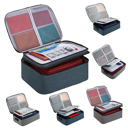 Large Capacity Multi-Layer Document Ticket Storage Bag Certificate File Organize 3 LayersU - Aimall
