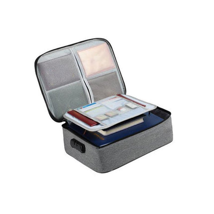Large Capacity Multi-Layer Document Ticket Storage Bag Certificate File Organize 2 Layers With Lock - Aimall