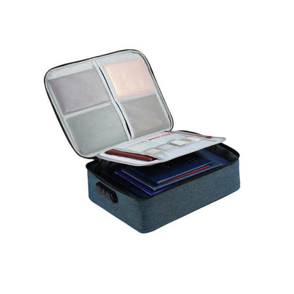 Large Capacity Multi-Layer Document Ticket Storage Bag Certificate File Organize 2 Layers With Lock - Aimall