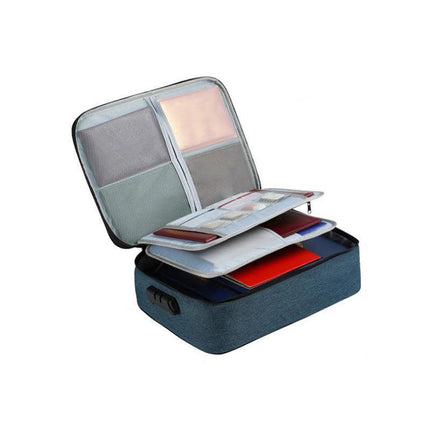 Large Capacity Multi-Layer Document Ticket Storage Bag Certificate File Organize 3 Layers With Lock - Aimall