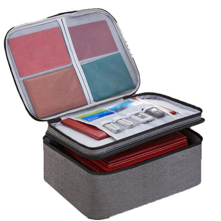 Large Capacity Multi-Layer Document Ticket Storage Bag Certificate File Organize 3 LayersU - Aimall