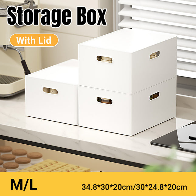 Portable Storage Box White M/L with Lid