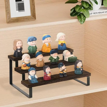 2PCS 3 Tier Wooden Display Stand Countertop Organizer Rack Shelf Storage
