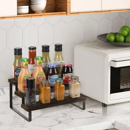 2PCS 3 Tier Wooden Display Stand Countertop Organizer Rack Shelf Storage