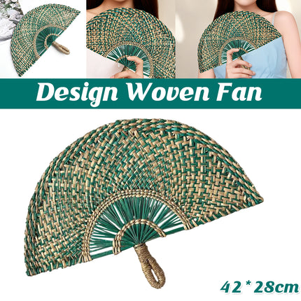 Creative Handwoven Fan for Home Decoration Summer Cooling Party Gift Portable