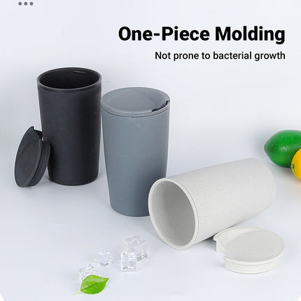 30PCS Straw Plastic Coffee Cups with Lids for Cold Drinks Party Use 3 Colours