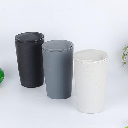 30PCS Straw Plastic Coffee Cups with Lids for Cold Drinks Party Use 3 Colours