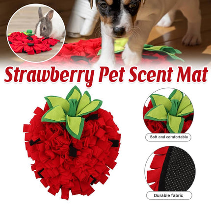 Strawberry Shaped Pet Snuffle Mat Slow Feeder Interactive Pet Puzzle Mat