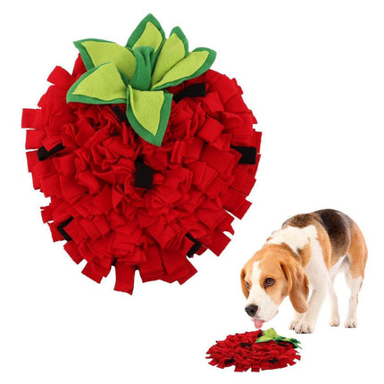Strawberry Shaped Pet Snuffle Mat Slow Feeder Interactive Pet Puzzle Mat
