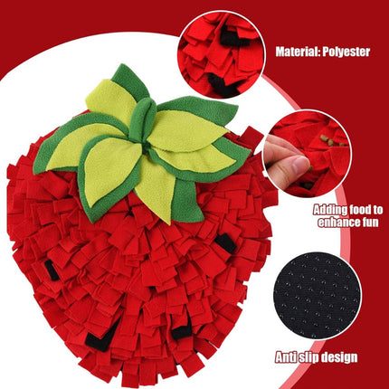 Strawberry Shaped Pet Snuffle Mat Slow Feeder Interactive Pet Puzzle Mat