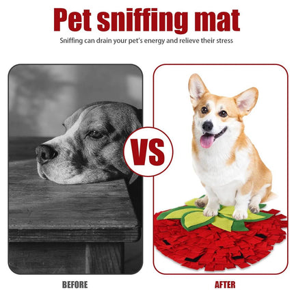 Strawberry Shaped Pet Snuffle Mat Slow Feeder Interactive Pet Puzzle Mat