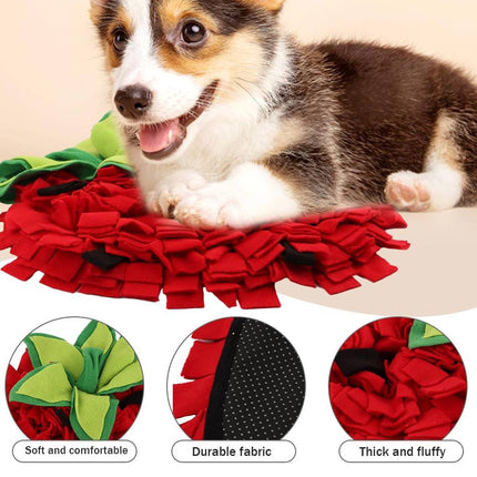 Strawberry Shaped Pet Snuffle Mat Slow Feeder Interactive Pet Puzzle Mat