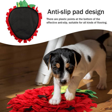 Strawberry Shaped Pet Snuffle Mat Slow Feeder Interactive Pet Puzzle Mat