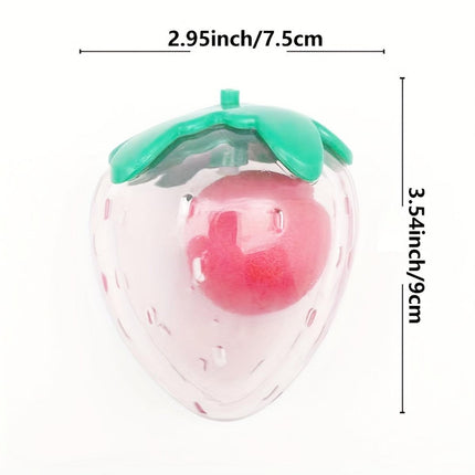 Dog Toy Squeaky Strawberry Shape Chew Ball Interactive Sound Pet Play Training