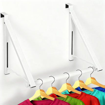 Over The Door Clothes Rack Adjustable Non Slip Stable for Clothes Space Saving