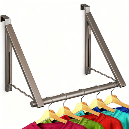 Over The Door Clothes Rack Adjustable Non Slip Stable for Clothes Space Saving