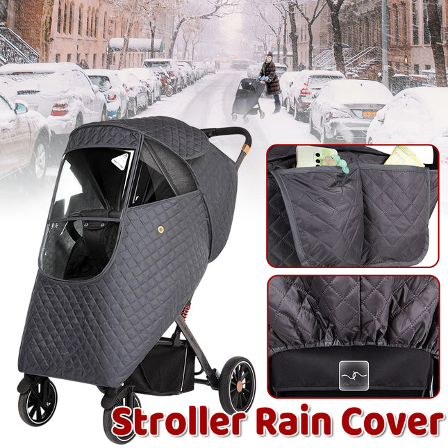 Stroller Cover Rainproof Breathable All Season Pram Protector with Mesh Vents
